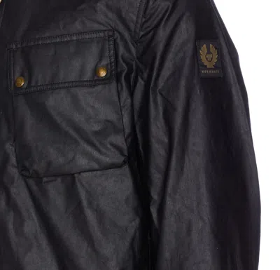 Belstaff Ground Jacket With Chest Pocket And Velvet Collar In Black