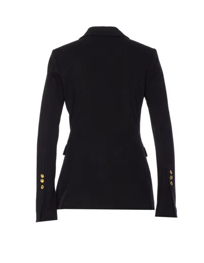 Pinko Double-breasted Flap Pockets Jacket In Black