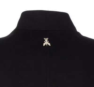 Patrizia Pepe Mandarin-collar Button-fastening Fitted Jacket In Black