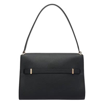 Tory Burch Leather Rectangular Top Handle Shoulder Bag In Black