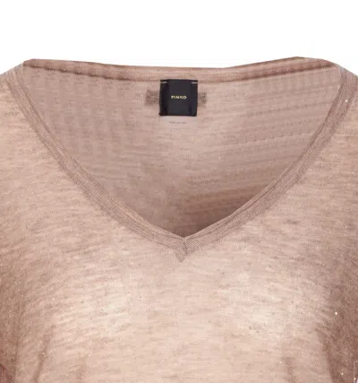 Pinko Salomone Wool Sweater With Micro Sequins