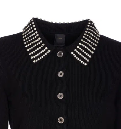 Pinko Black Wool-blend Sweater In Black