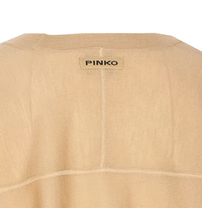Pinko Long-sleeved Crew-neck Sweater In Neutral