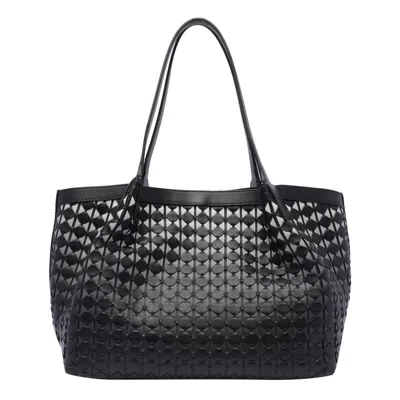 Serapian Small Secret Mosaico Leather Tote Bag In Black