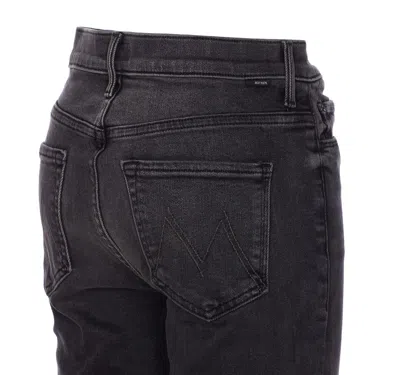 Mother Flared Leg Trousers Contrast Stitching In Black
