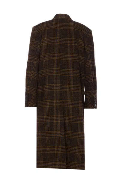 Isabel Marant Étoile Checked Double-breasted Lapel Coat In Black