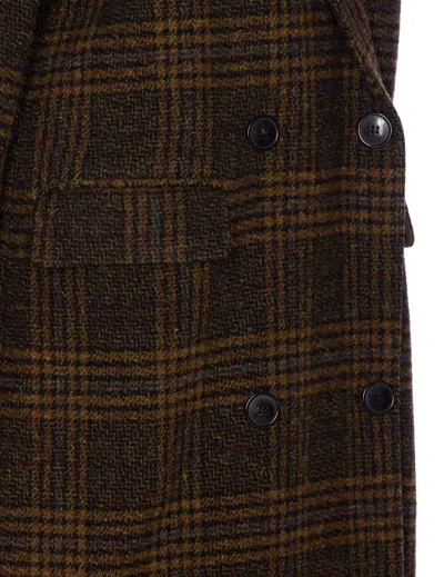 Isabel Marant Étoile Checked Double-breasted Lapel Coat In Black