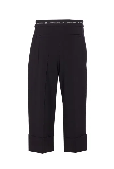 Elisabetta Franchi Tailored Wide Leg Cropped Trousers
