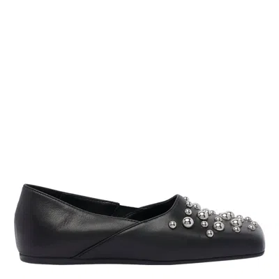 Vic Matie Vic Matié Square Closed Slipper Shoe In Nappa Leather In Black