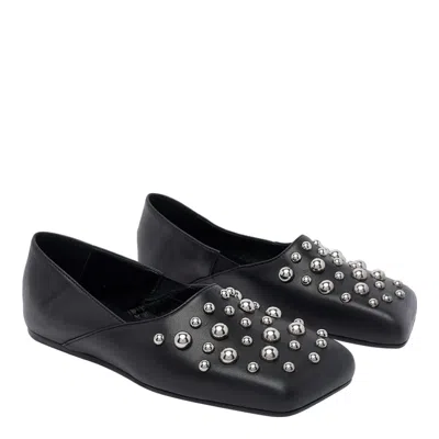 Vic Matie Vic Matié Square Closed Slipper Shoe In Nappa Leather In Black