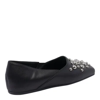 Vic Matie Vic Matié Square Closed Slipper Shoe In Nappa Leather In Black