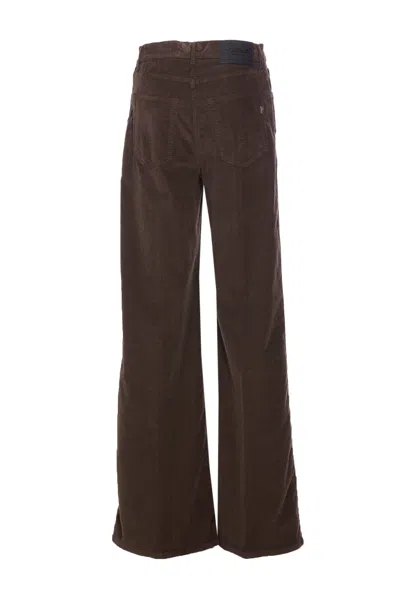 Dondup Velvet Wide Leg Trousers With 5 Pockets