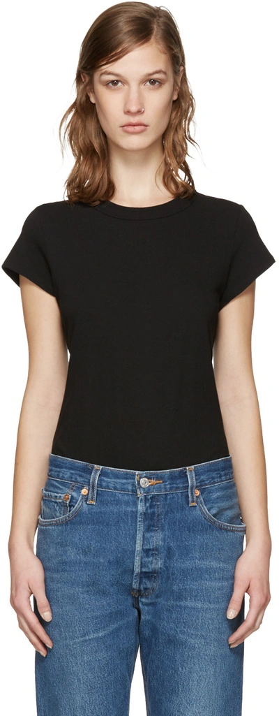 Alexander Wang T Cropped Stretch Cotton-jersey T-shirt In Black