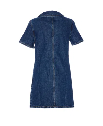 Self-portrait Crystal Bow Mini Denim Dress