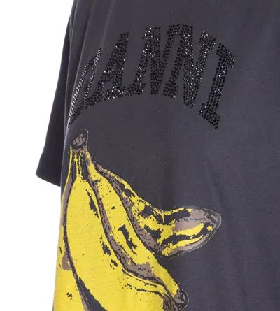 Ganni Relaxed Banana T-shirt In Black