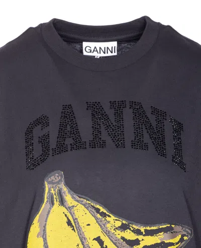 Ganni Relaxed Banana T-shirt In Black