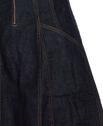 Self-portrait V-neck Denim Midi Dresses