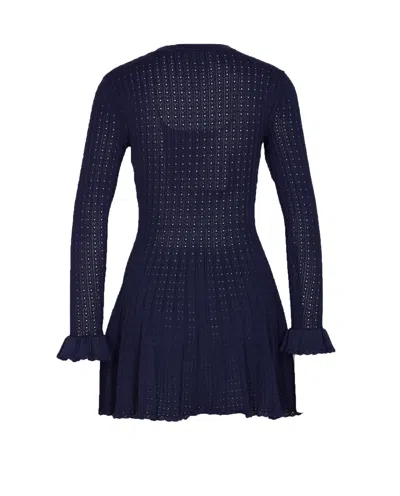 Self-portrait Self Portrait Women Perforated Knit Short Dress With Removable Lace Brooch