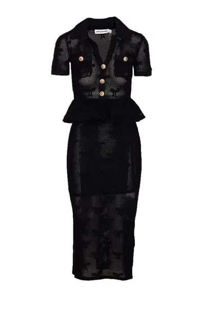 Self-portrait Bow Crochet Midi Dress