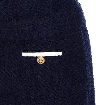 Self-portrait Textured Boucle Mini Dress In Blue