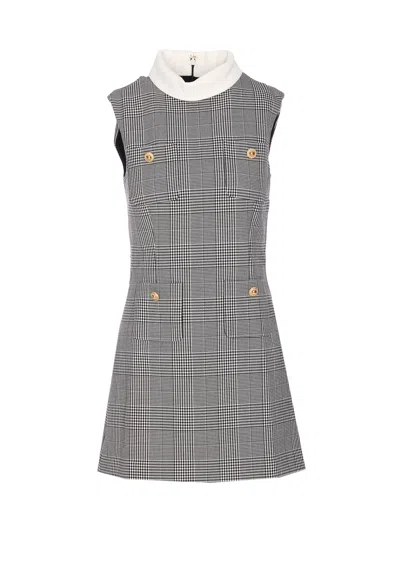 Self-portrait Sleeveless Prince Of Wales Check Mini Dress