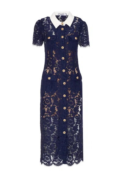 Self-portrait Short Sleeve Lace Midi Dress