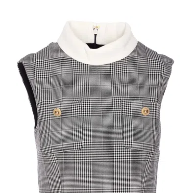 Self-portrait Sleeveless Prince Of Wales Check Mini Dress
