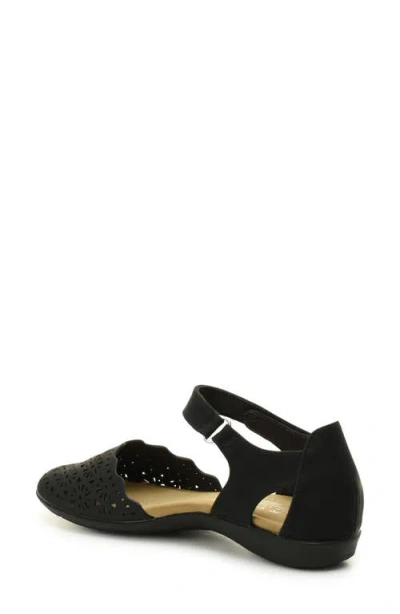 Taryn Rose Laser Cut Ankle Strap Sandal In Black