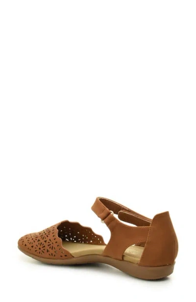 Taryn Rose Laser Cut Ankle Strap Sandal In Brown
