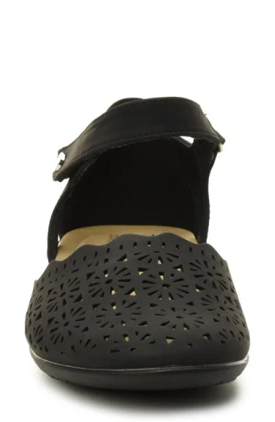 Taryn Rose Laser Cut Ankle Strap Sandal In Black