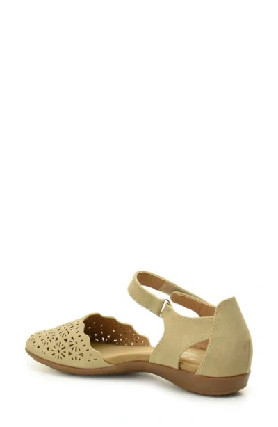 Taryn Rose Laser Cut Ankle Strap Sandal In Gray