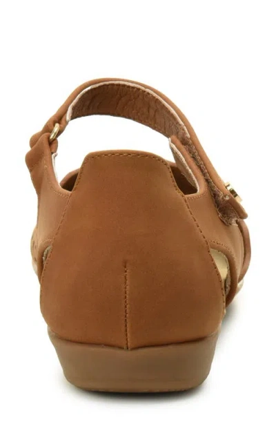 Taryn Rose Laser Cut Ankle Strap Sandal In Brown