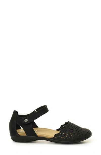 Taryn Rose Laser Cut Ankle Strap Sandal In Black