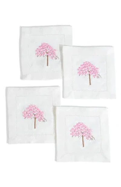 Tiramisu Set Of 4 Embroidered Linen Napkins