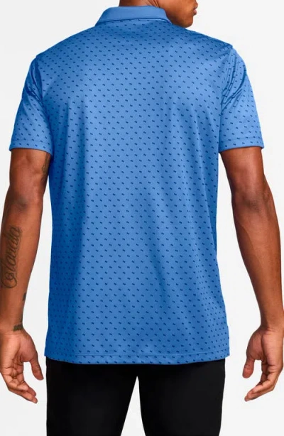 Nike Victory Print Dri-fit Golf Polo In Blue