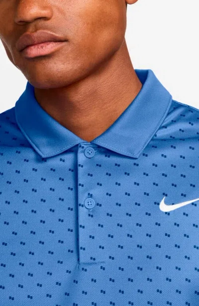 Nike Victory Print Dri-fit Golf Polo In Blue