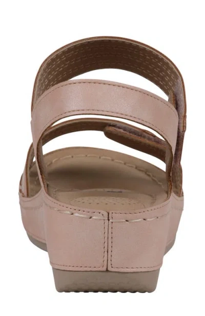 Gc Shoes Samar Snakeskin Embossed Hook & Loop Wedge Sandal