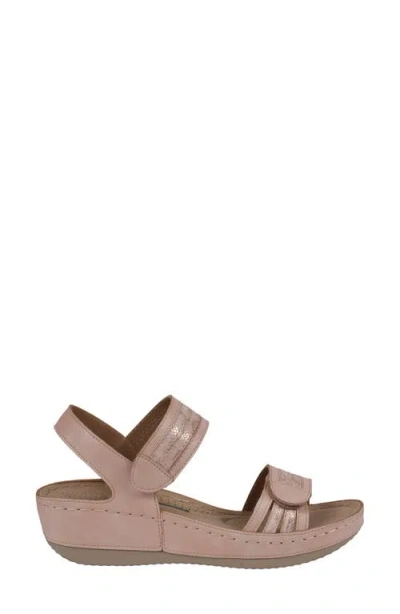 Gc Shoes Samar Snakeskin Embossed Hook & Loop Wedge Sandal