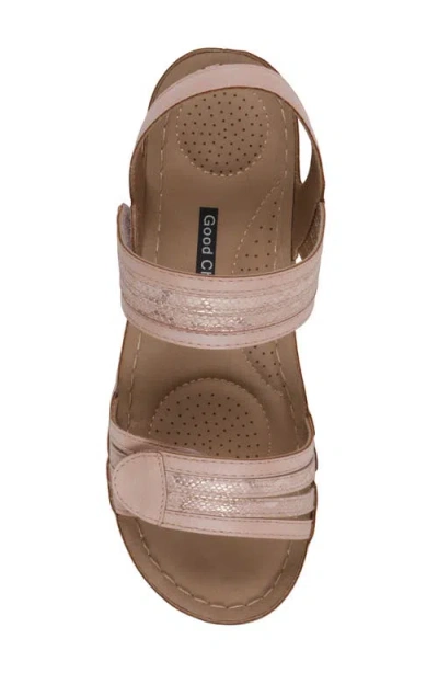 Gc Shoes Samar Snakeskin Embossed Hook & Loop Wedge Sandal