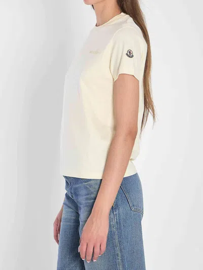 Moncler T-shirt With Embroidered Logo In Multi