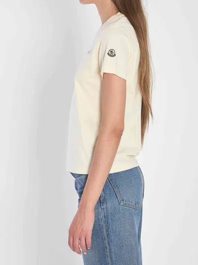 Moncler T-shirt With Embroidered Logo In Multi