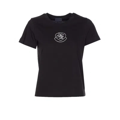 Moncler Women Logo T-shirt In Black