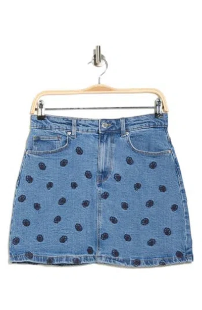 Vero Moda Solveig Embroidered Denim Miniskirt