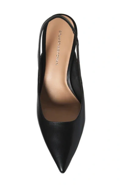 Stuart Weitzman Zuri Slingback Leather Pump In Black