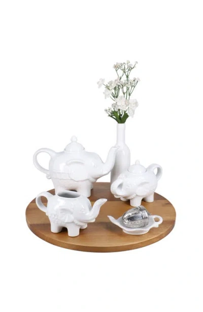 Bia Cordon Bleu Elephant 5-piece Tea Set In White