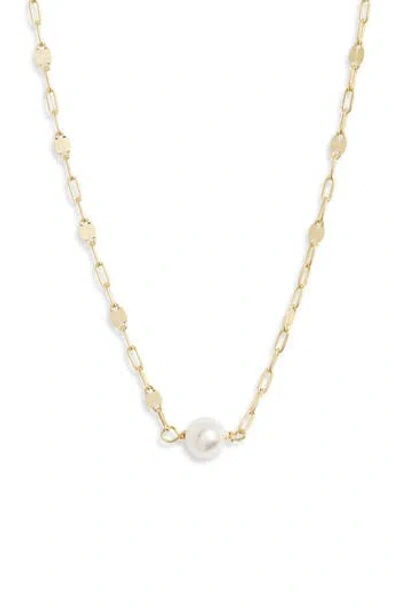 Argento Vivo Faux Pearl Oval Link Chain Necklace