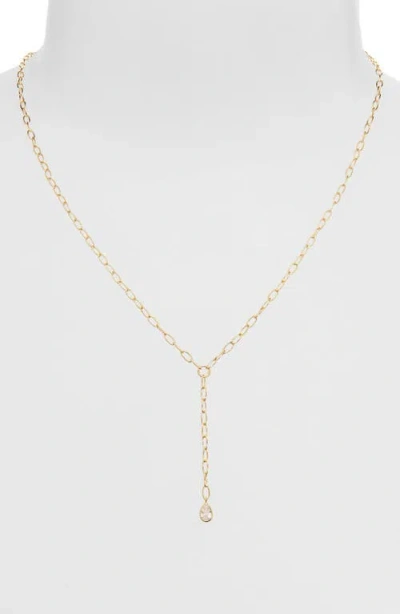 Argento Vivo Pear Cz Y-drop Necklace