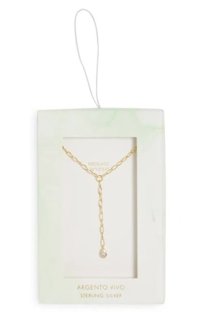 Argento Vivo Pear Cz Y-drop Necklace