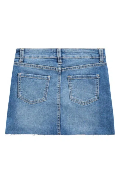 Ymi Kids' Micro Denim Miniskirt With Shorts In Blue