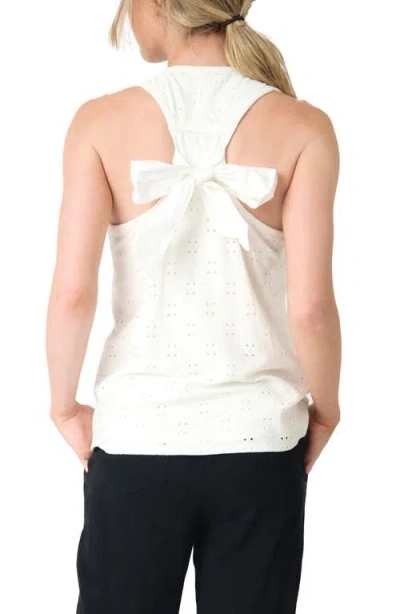 Gibsonlook Eyelet Tie Back Tank In White
